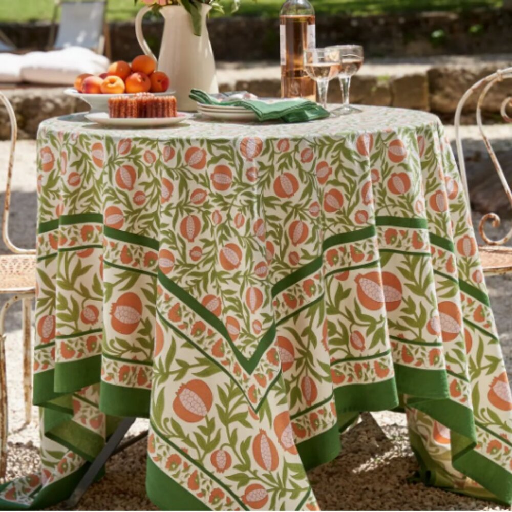 Grenadine Orange & Green Tablecloth